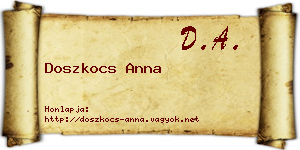 Doszkocs Anna névjegykártya